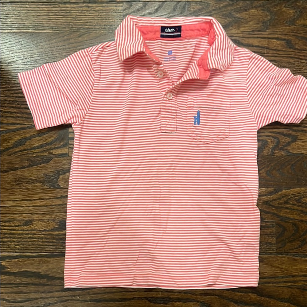 Johnny-O light orange Striped Polo Shirt